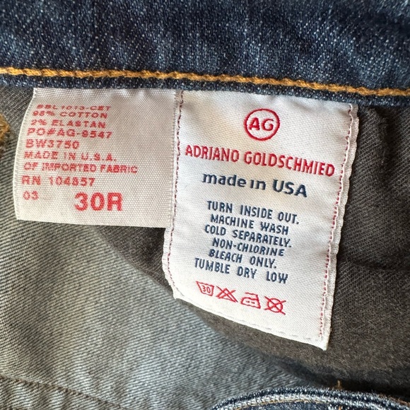 Adriano Goldschmied The Angel Bootcut Jeans 30 USA Made Vintage Stretch Denim H1 - Picture 7 of 7